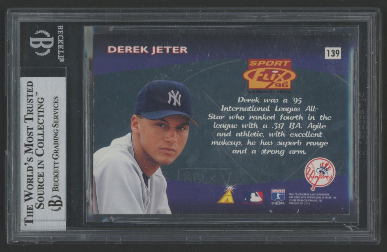 Derek Jeter Signed 1996 Sportflix #139 (BGS) at PristineAuction.com Derek Jeter Signed 1996 Sportflix #139 (BGS) at PristineAuction.com