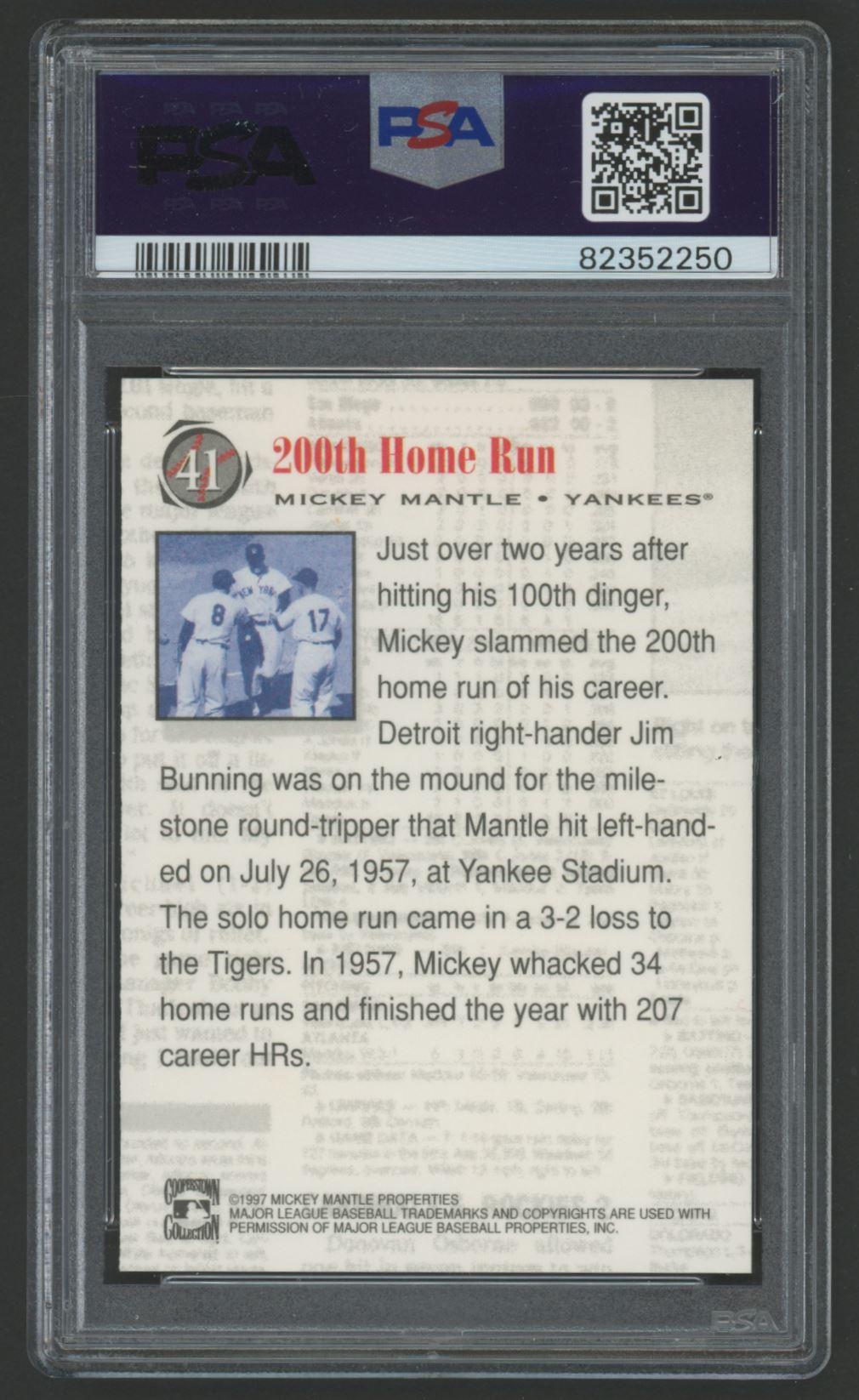 Mickey Mantle 1997 Scoreboard Shoe Box Collection #41 (PSA 10) at PristineAuction.com Mickey Mantle 1997 Scoreboard Shoe Box Collection #41 (PSA 10) at PristineAuction.com