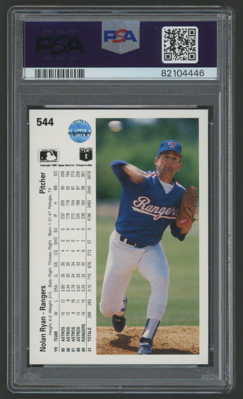 Nolan Ryan 1990 Upper Deck #544 (PSA 10) at PristineAuction.com Nolan Ryan 1990 Upper Deck #544 (PSA 10) at PristineAuction.com