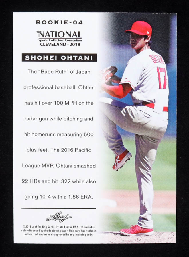 Shohei Ohtani 2018 Leaf National Convention Shohei Ohtani #Rookie04 RC at PristineAuction.com Shohei Ohtani 2018 Leaf National Convention Shohei Ohtani #Rookie04 RC at PristineAuction.com