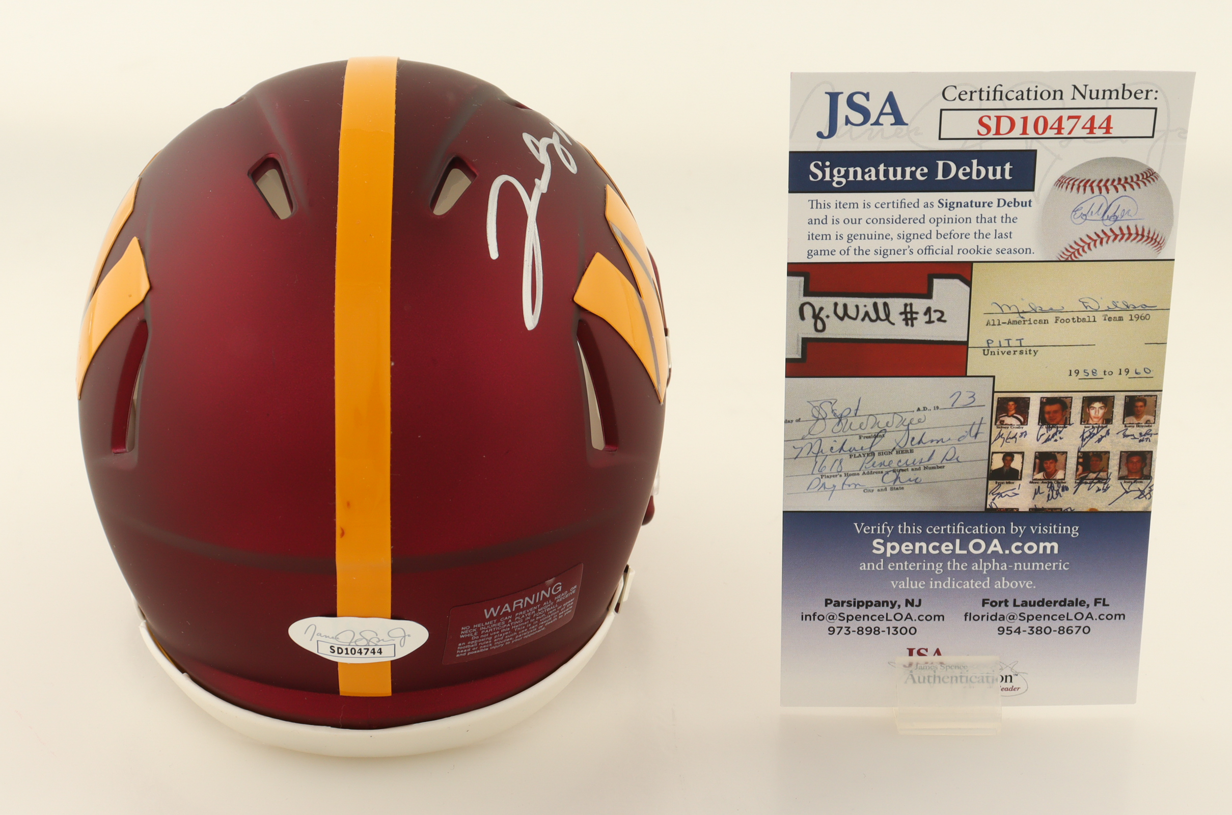 Jacory Croskey-Merritt Signed Commanders Speed Mini Helmet (JSA) at PristineAuction.com Jacory Croskey-Merritt Signed Commanders Speed Mini Helmet (JSA) at PristineAuction.com
