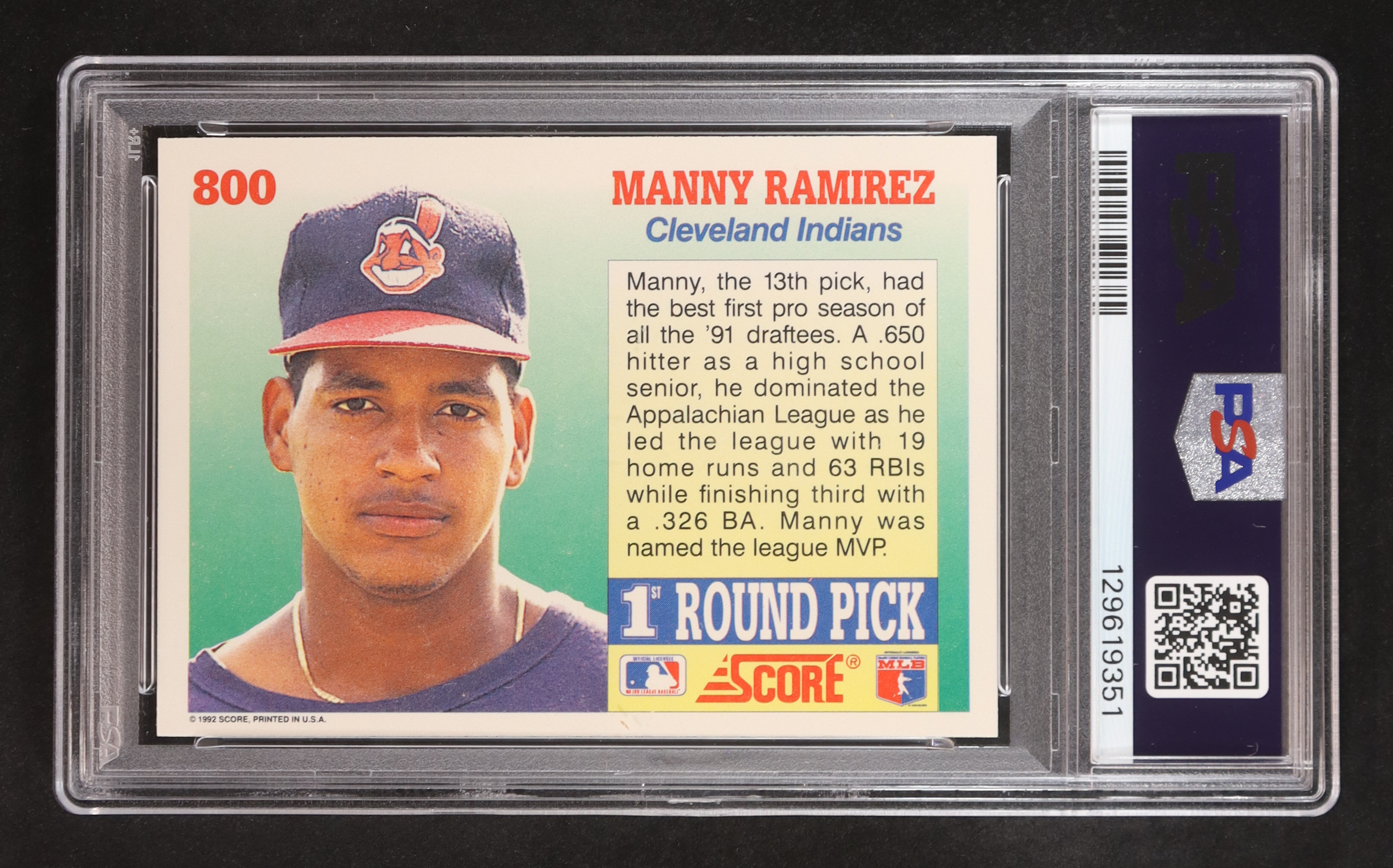 Manny Ramirez 1992 Score #800 RC (PSA 10) at PristineAuction.com Manny Ramirez 1992 Score #800 RC (PSA 10) at PristineAuction.com