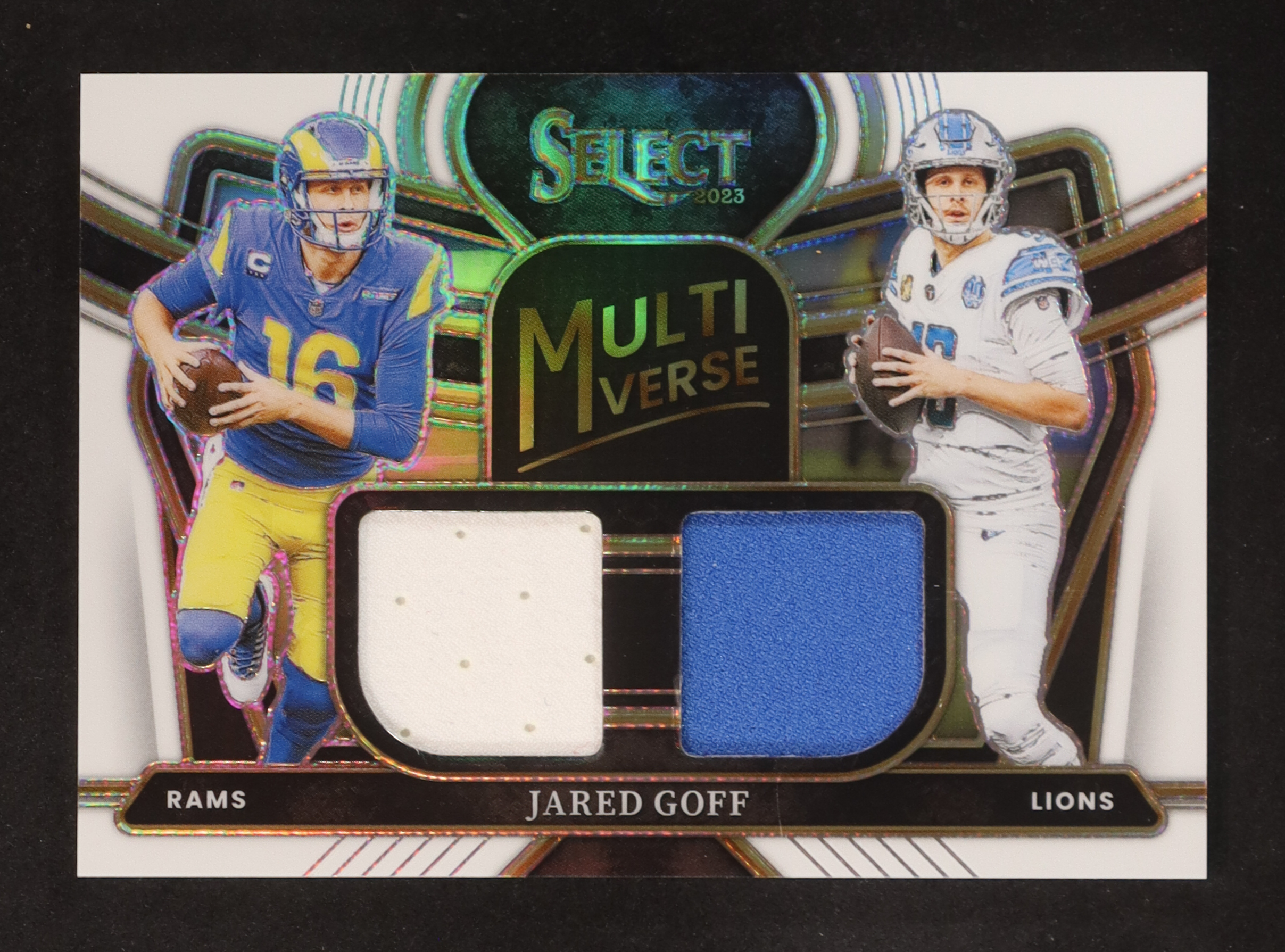 Jared Goff 2023 Select Multiverse Dual Jerseys Prizm White #24 #21/75 at PristineAuction.com Jared Goff 2023 Select Multiverse Dual Jerseys Prizm White #24 #21/75 at PristineAuction.com