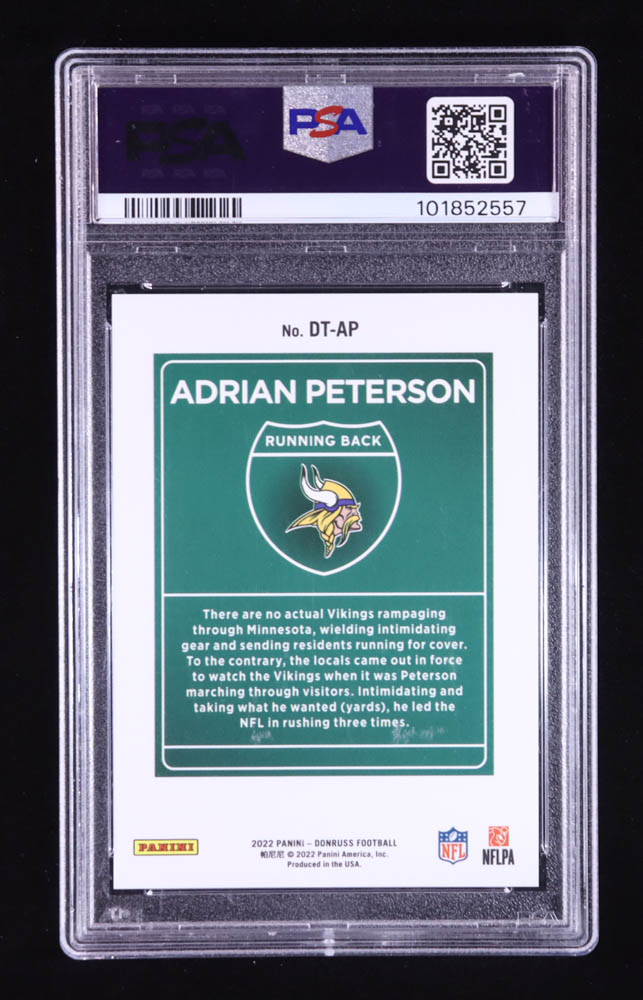 Adrian Peterson 2022 Donruss Downtown! #8 (PSA 9) at PristineAuction.com Adrian Peterson 2022 Donruss Downtown! #8 (PSA 9) at PristineAuction.com