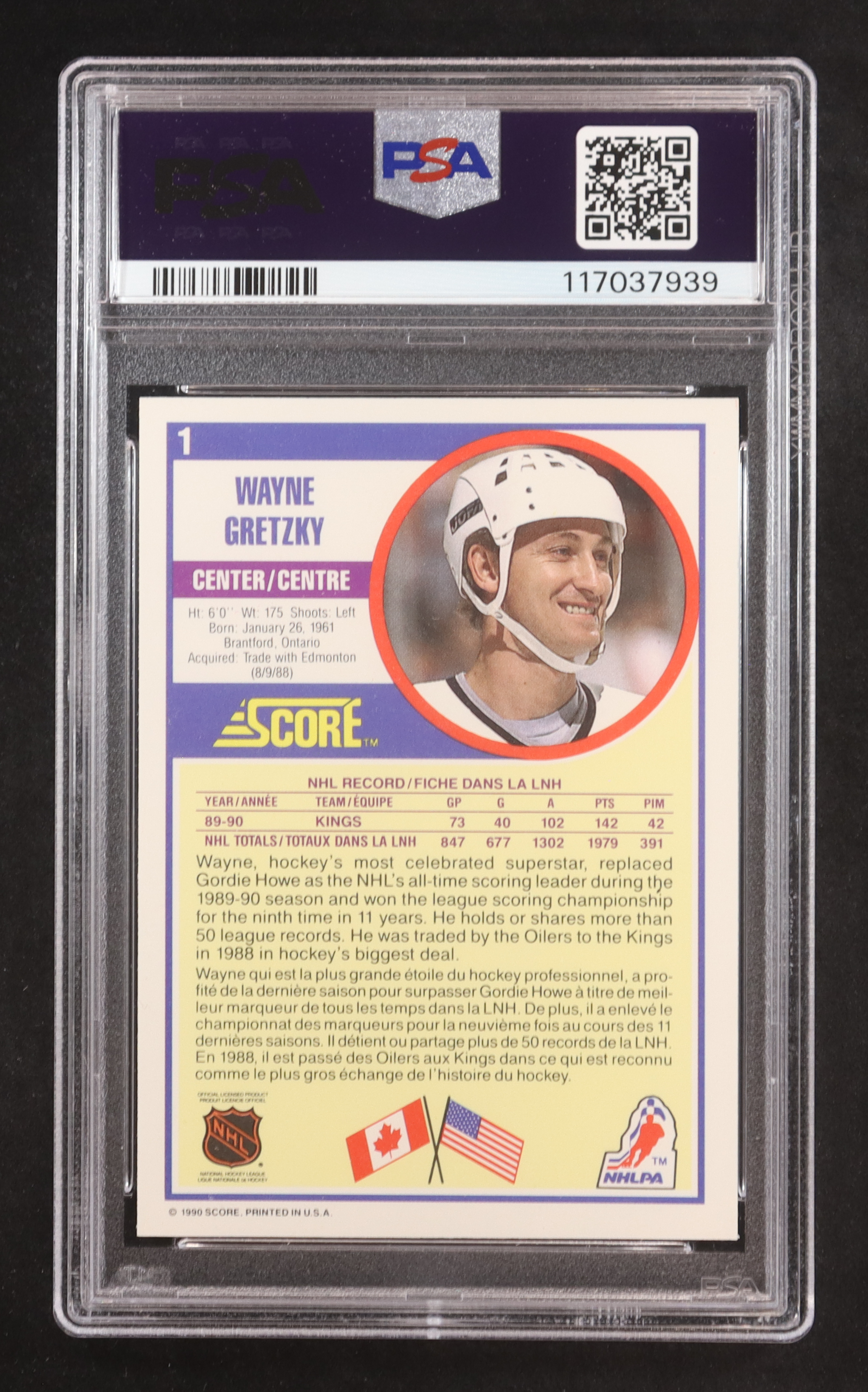 Wayne Gretzky 1990-91 Score Canadian #1 (PSA 10) at PristineAuction.com Wayne Gretzky 1990-91 Score Canadian #1 (PSA 10) at PristineAuction.com