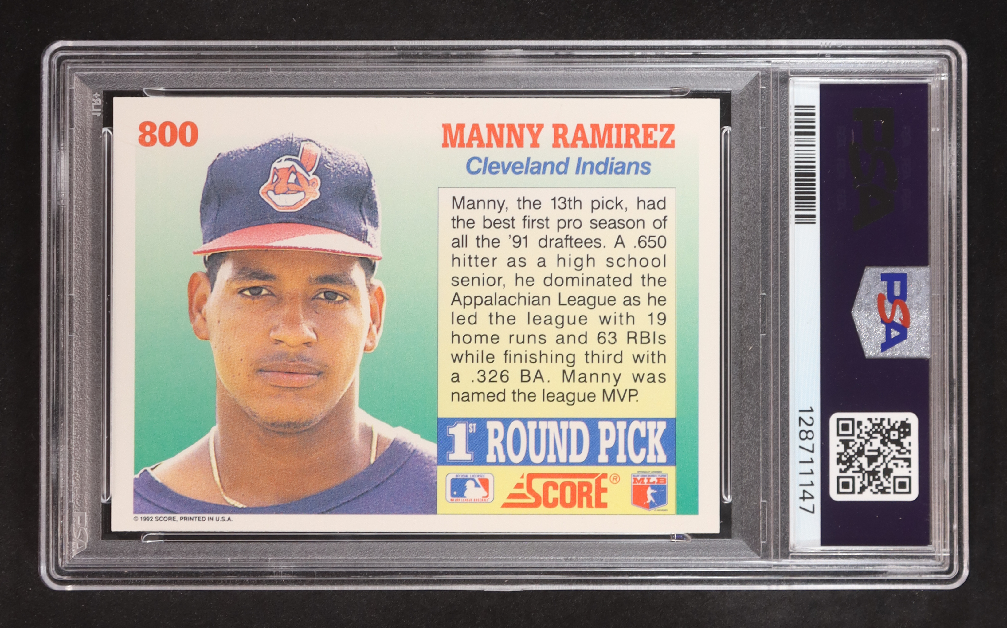 Manny Ramirez 1992 Score #800 RC (PSA 10) at PristineAuction.com Manny Ramirez 1992 Score #800 RC (PSA 10) at PristineAuction.com