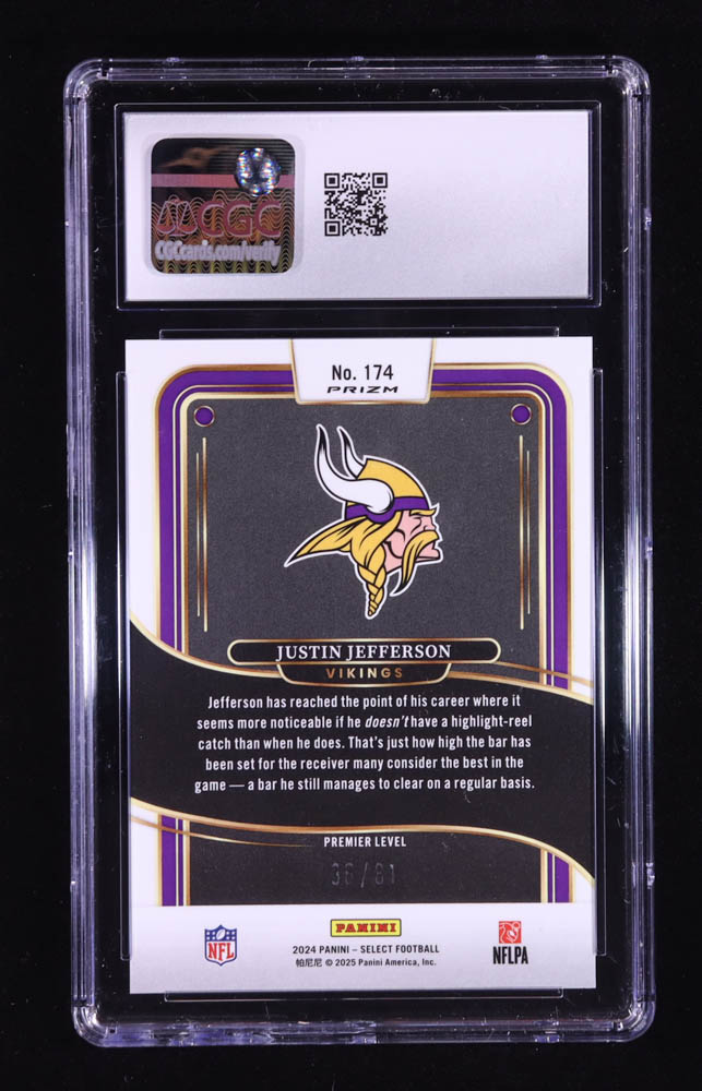 Justin Jefferson 2024 Select Prizm Dragon Scale #174 #36/81 (CGC 10) at PristineAuction.com Justin Jefferson 2024 Select Prizm Dragon Scale #174 #36/81 (CGC 10) at PristineAuction.com