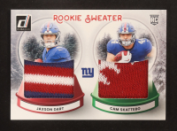 Cam Skattebo / Jaxson Dart 2025 Donruss Rookie Holiday Sweater Dual #3 RC at PristineAuction.com