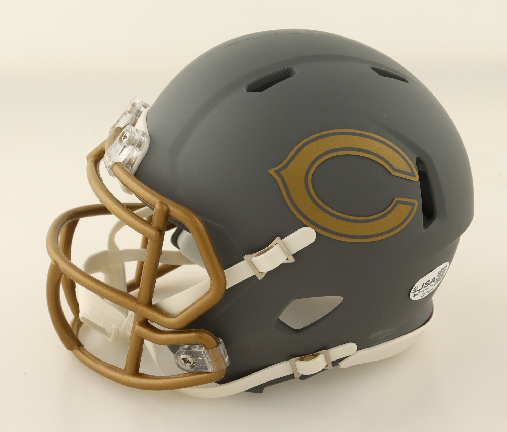 Rome Odunze Signed Bears Slate Alternate Speed Mini Helmet (JSA) at PristineAuction.com Rome Odunze Signed Bears Slate Alternate Speed Mini Helmet (JSA) at PristineAuction.com