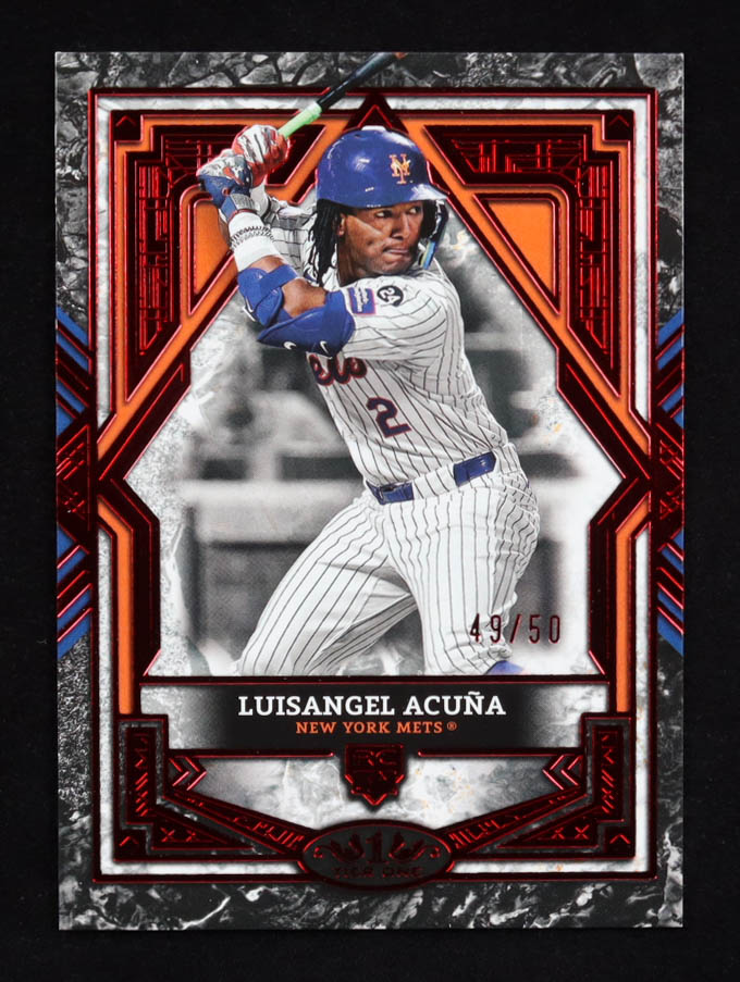 Luisangel Acuna 2025 Topps Tier One Red Foil #92 #49/50 at PristineAuction.com Luisangel Acuna 2025 Topps Tier One Red Foil #92 #49/50 at PristineAuction.com