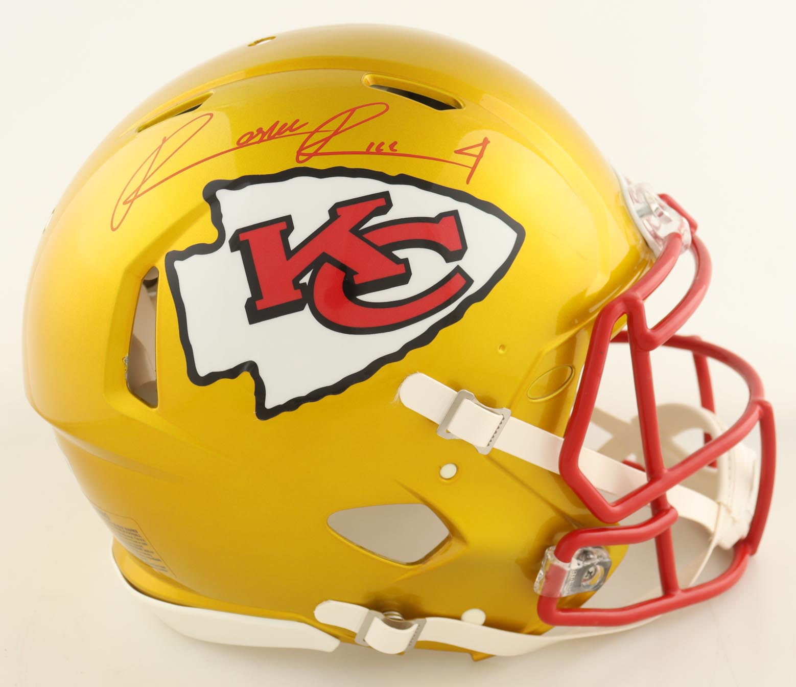 Rashee Rice Signed Chiefs Full-Size Authentic On-Field Flash Alternate Speed Helmet (Beckett) at PristineAuction.com Rashee Rice Signed Chiefs Full-Size Authentic On-Field Flash Alternate Speed Helmet (Beckett) at PristineAuction.com