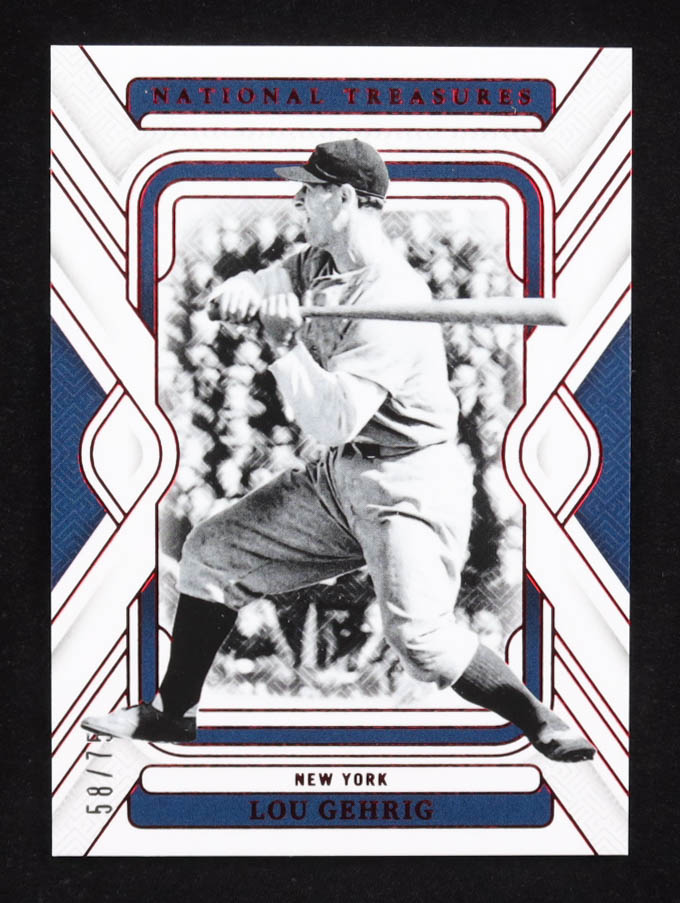 Lou Gehrig 2025 Panini National Treasures Red #1 #58/75 at PristineAuction.com Lou Gehrig 2025 Panini National Treasures Red #1 #58/75 at PristineAuction.com