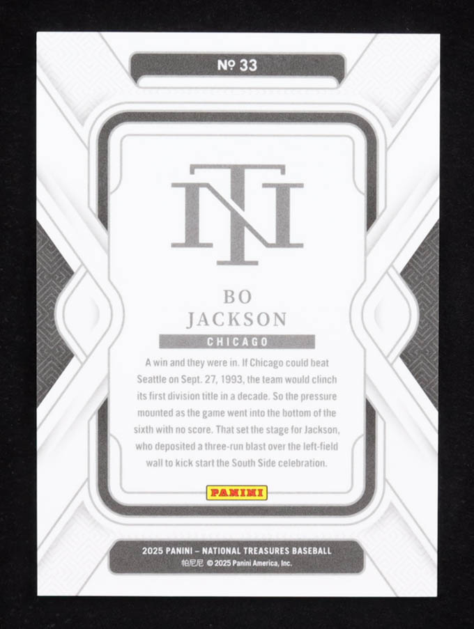 Bo Jackson 2025 Panini National Treasures Holo Gold #33 #3/10 at PristineAuction.com Bo Jackson 2025 Panini National Treasures Holo Gold #33 #3/10 at PristineAuction.com