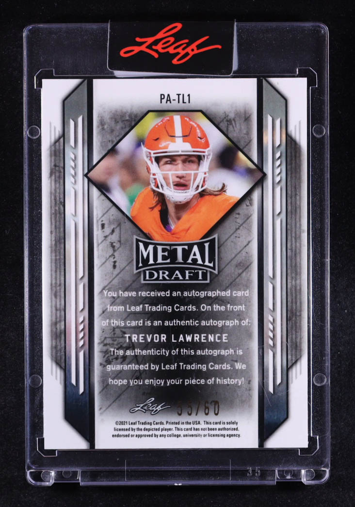 Trevor Lawrence 2021 Leaf Metal Draft Portraits #PATL1 #55/60 RC at PristineAuction.com Trevor Lawrence 2021 Leaf Metal Draft Portraits #PATL1 #55/60 RC at PristineAuction.com
