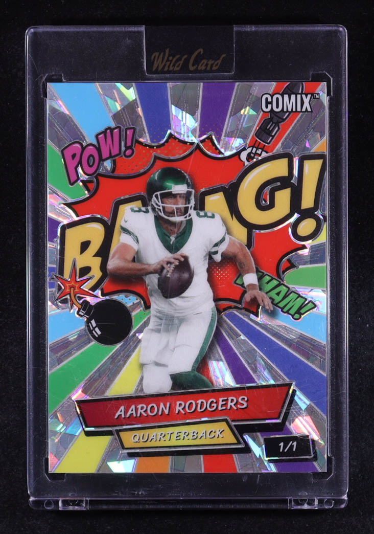 Aaron Rodgers 2025 Wild Card Comix BAANG! Silver Crystal #ACBRD-AR #1/1 at PristineAuction.com Aaron Rodgers 2025 Wild Card Comix BAANG! Silver Crystal #ACBRD-AR #1/1 at PristineAuction.com