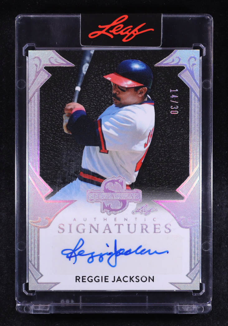 Reggie Jackson 2025 Leaf Spectacular Signatures Spectrum Silver Holofoil #SRJ1 #14/30 at PristineAuction.com Reggie Jackson 2025 Leaf Spectacular Signatures Spectrum Silver Holofoil #SRJ1 #14/30 at PristineAuction.com