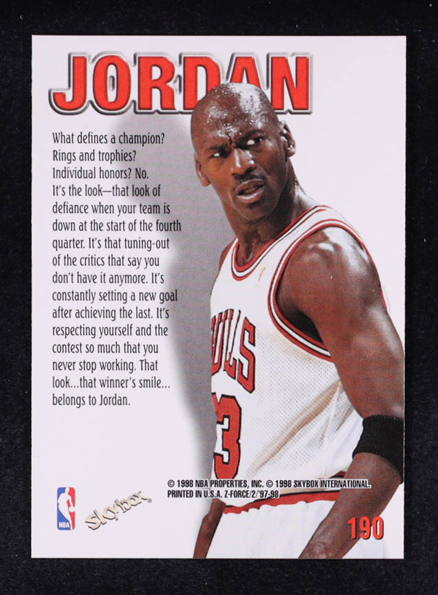 Michael Jordan 1997-98 Z-Force #190 ZUP at PristineAuction.com Michael Jordan 1997-98 Z-Force #190 ZUP at PristineAuction.com