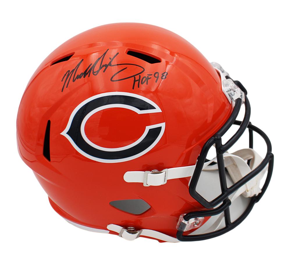Mike Singletary Signed Bears Full-Size Alternate Speed Helmet Inscribed "HOF 98" (JSA) at PristineAuction.com Mike Singletary Signed Bears Full-Size Alternate Speed Helmet Inscribed "HOF 98" (JSA) at PristineAuction.com