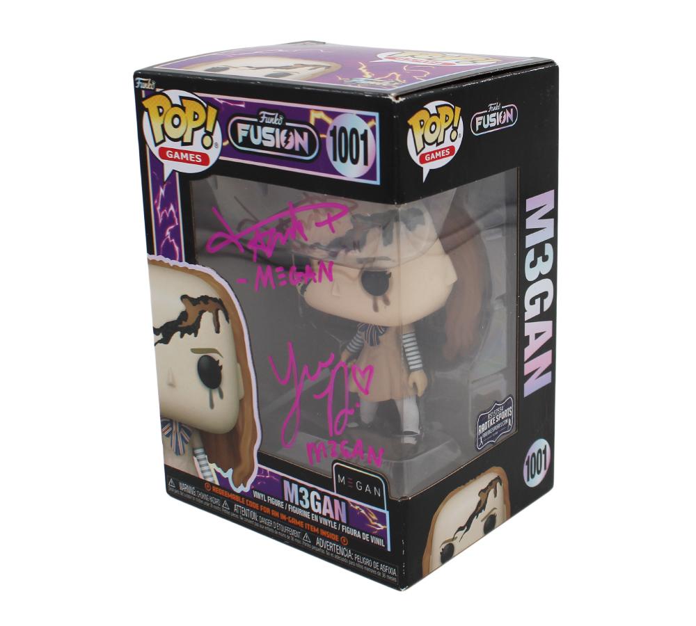 Amie Donald & Jenna Davis Signed "Funko Fusion" #1001 M3GAN Funko Pop! Vinyl Figure Inscribed "Megan" (Radtke) at PristineAuction.com Amie Donald & Jenna Davis Signed "Funko Fusion" #1001 M3GAN Funko Pop! Vinyl Figure Inscribed "Megan" (Radtke) at PristineAuction.com