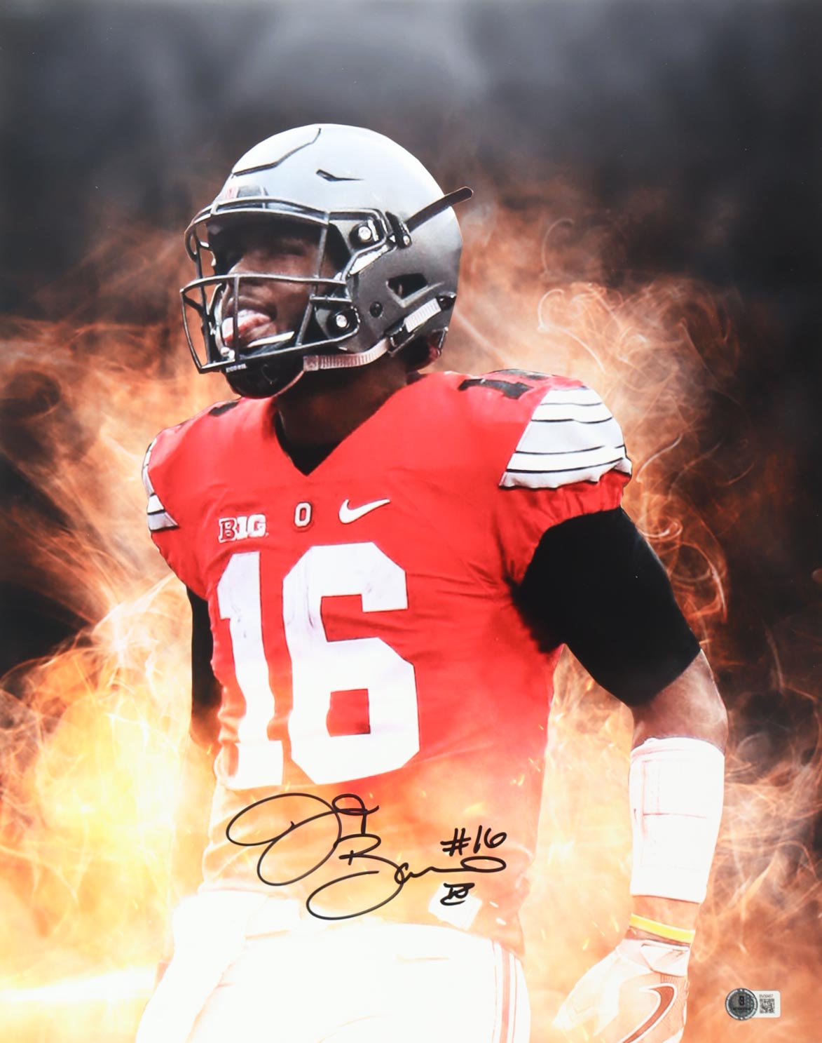 J. T. Barrett Signed Ohio State Buckeyes 16x20 Photo (Beckett) at PristineAuction.com J. T. Barrett Signed Ohio State Buckeyes 16x20 Photo (Beckett) at PristineAuction.com