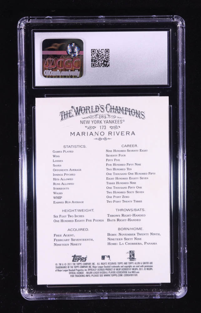 Mariano Rivera 2023 Topps Archives Signature Series Retired Mariano Rivera #TBD #1/1 (CGC 10 | Auto 10) at PristineAuction.com Mariano Rivera 2023 Topps Archives Signature Series Retired Mariano Rivera #TBD #1/1 (CGC 10 | Auto 10) at PristineAuction.com