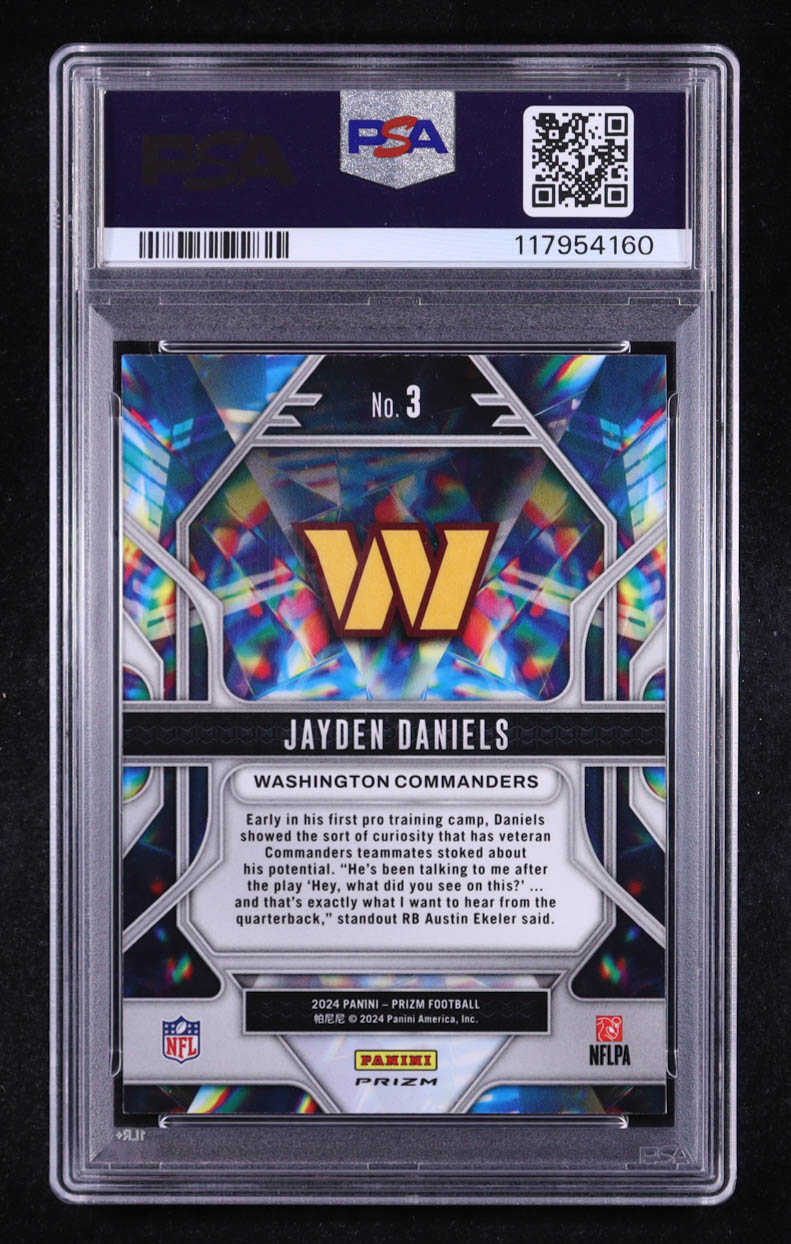 Jayden Daniels 2024 Panini Prizm Prizmatic Prizms Green #3 (PSA 10) at PristineAuction.com Jayden Daniels 2024 Panini Prizm Prizmatic Prizms Green #3 (PSA 10) at PristineAuction.com