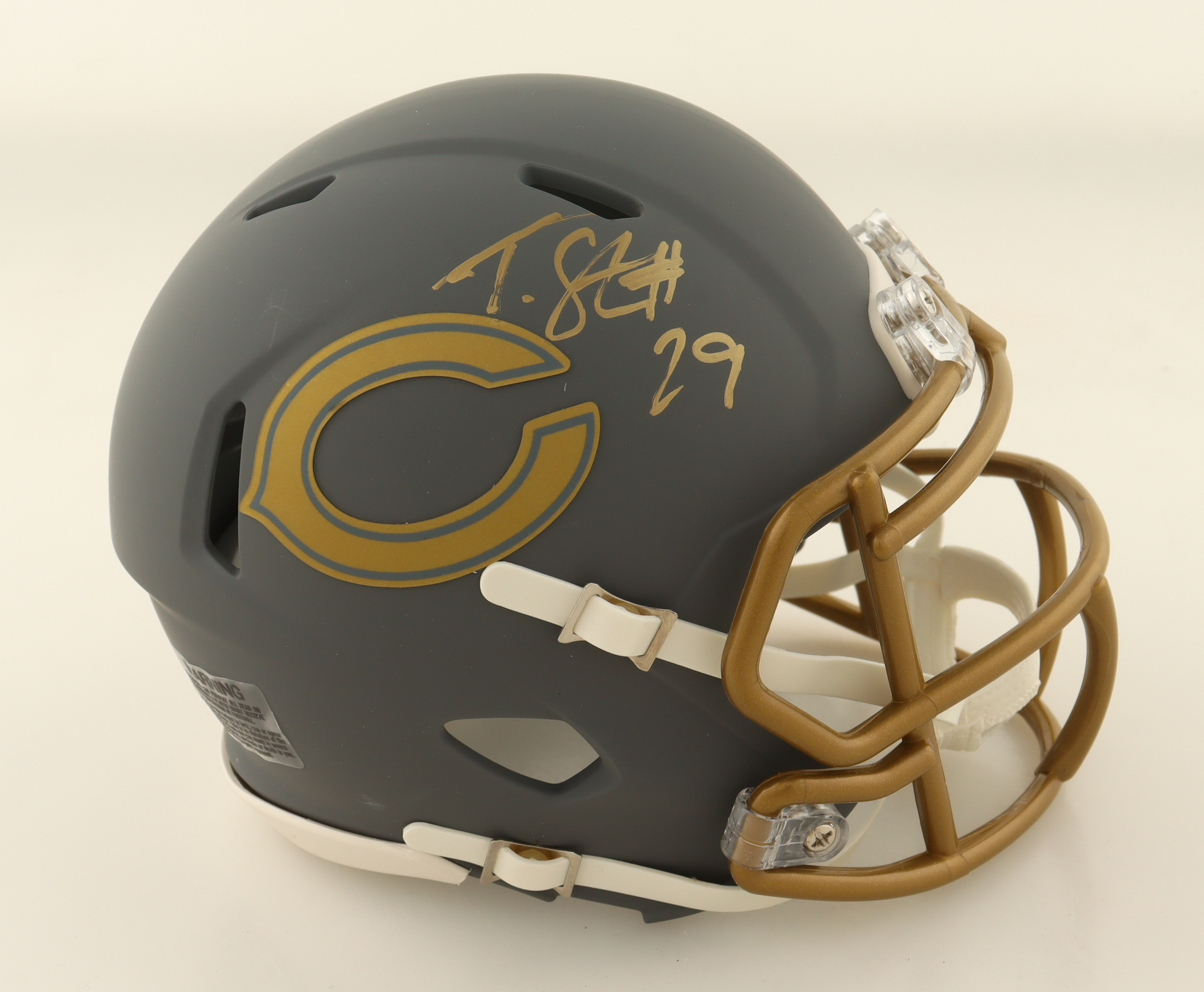 Tyrique Stevenson Signed Bears Slate Alternate Speed Mini Helmet (JSA) at PristineAuction.com Tyrique Stevenson Signed Bears Slate Alternate Speed Mini Helmet (JSA) at PristineAuction.com