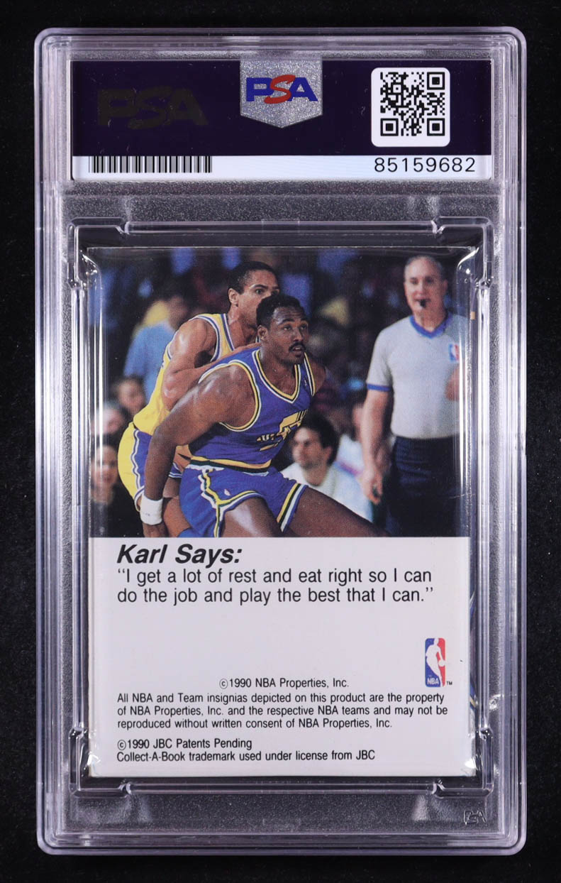 Karl Malone Signed 1990-91 Hoops CollectABooks #5 (PSA) at PristineAuction.com Karl Malone Signed 1990-91 Hoops CollectABooks #5 (PSA) at PristineAuction.com