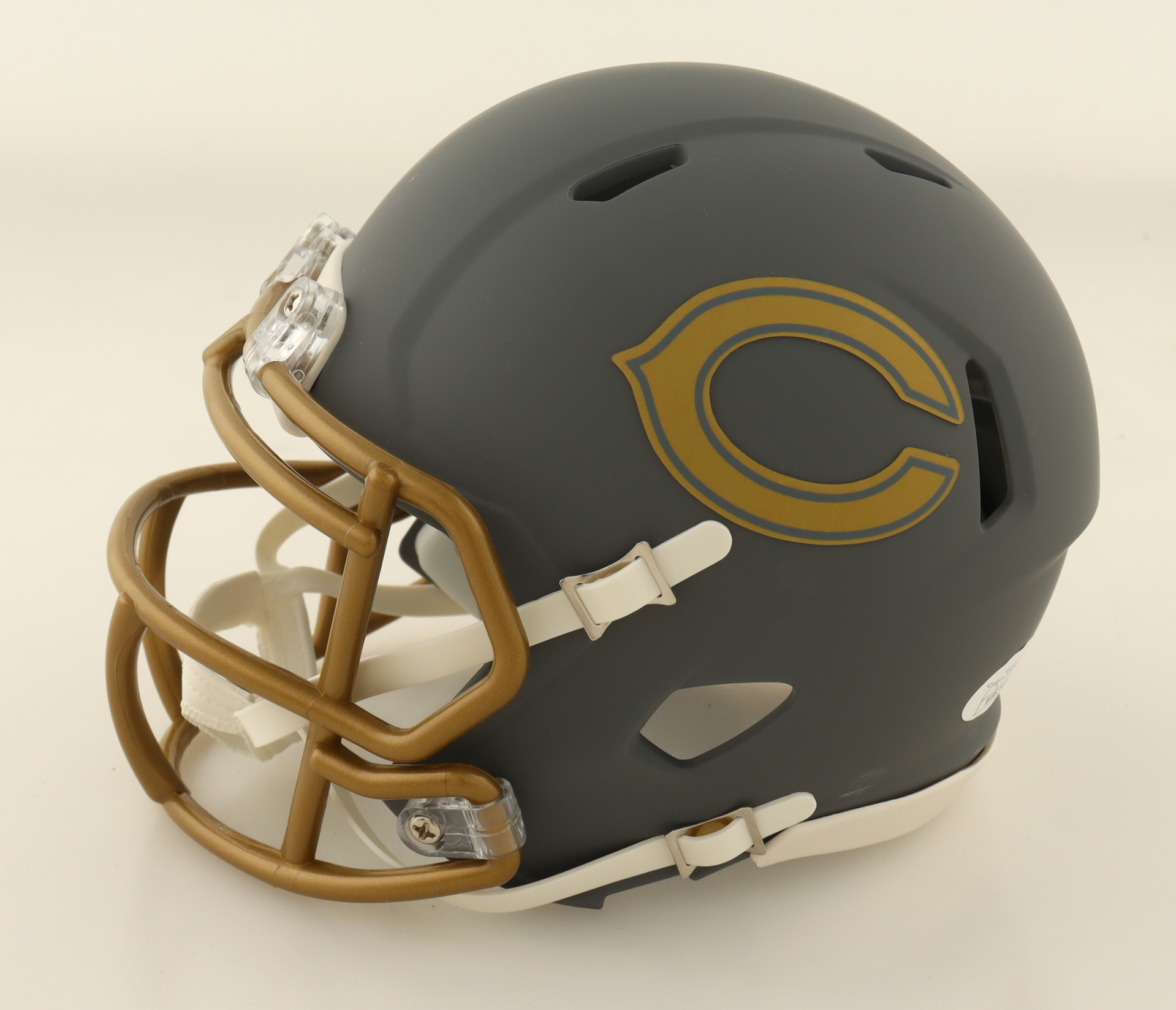 Tyrique Stevenson Signed Bears Slate Alternate Speed Mini Helmet (JSA) at PristineAuction.com Tyrique Stevenson Signed Bears Slate Alternate Speed Mini Helmet (JSA) at PristineAuction.com