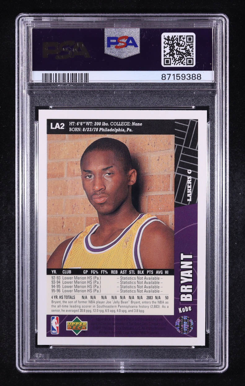 Kobe Bryant 1996-97 Collector's Choice Los Angeles Lakers #LA2 RC (PSA 9) at PristineAuction.com Kobe Bryant 1996-97 Collector's Choice Los Angeles Lakers #LA2 RC (PSA 9) at PristineAuction.com