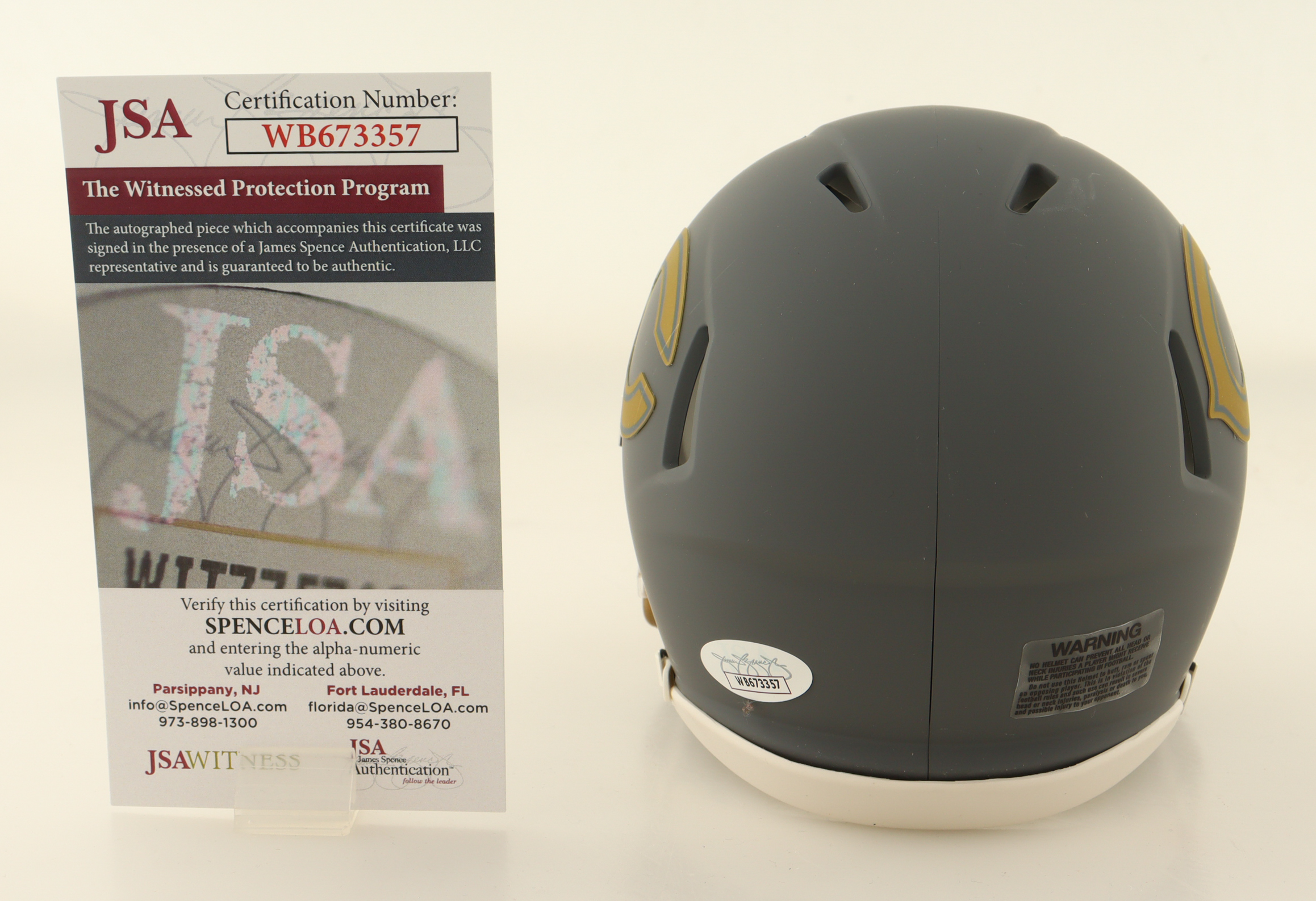 Tyrique Stevenson Signed Bears Slate Alternate Speed Mini Helmet (JSA) at PristineAuction.com Tyrique Stevenson Signed Bears Slate Alternate Speed Mini Helmet (JSA) at PristineAuction.com