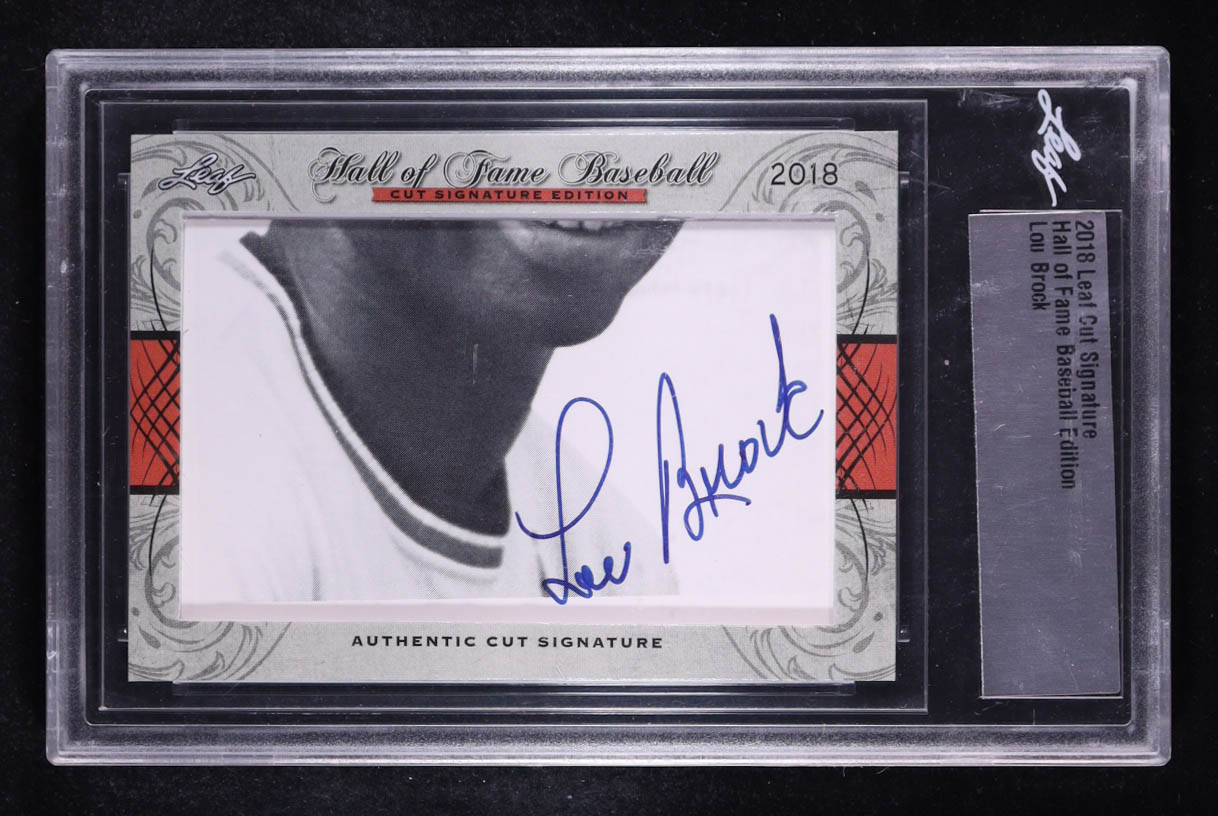 Lou Brock 2018 Leaf Cut Signature Hall Of Fame Edition #NNO (Leaf) at PristineAuction.com Lou Brock 2018 Leaf Cut Signature Hall Of Fame Edition #NNO (Leaf) at PristineAuction.com