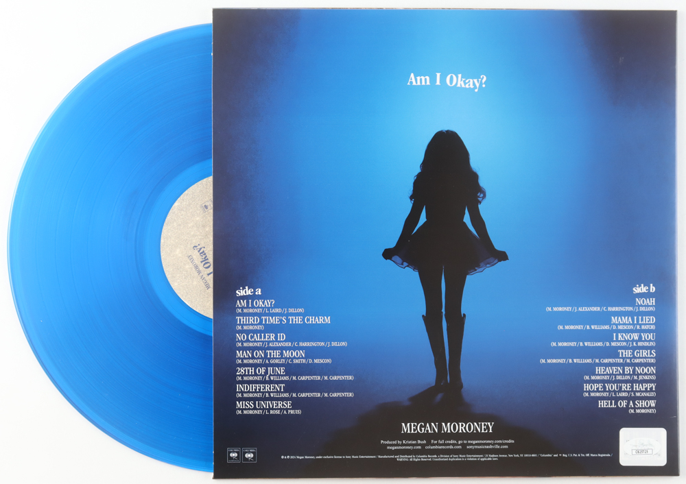 Megan Moroney Signed "Am I Okay?" Vinyl Record Album (JSA) at PristineAuction.com Megan Moroney Signed "Am I Okay?" Vinyl Record Album (JSA) at PristineAuction.com