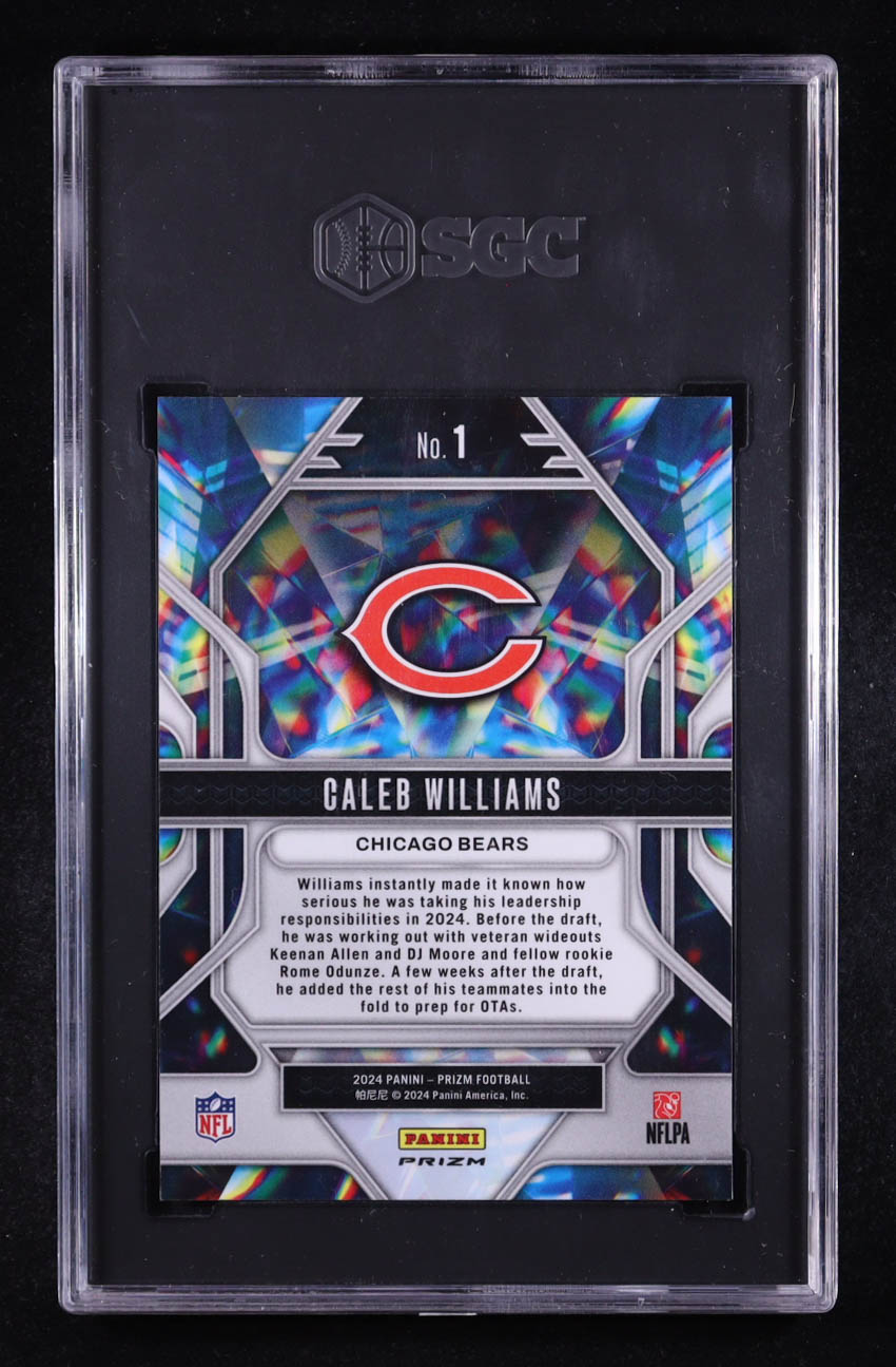 Caleb Williams 2024 Panini Prizm Prizmatic Prizms Green Wave #1 RC (SGC 10) at PristineAuction.com Caleb Williams 2024 Panini Prizm Prizmatic Prizms Green Wave #1 RC (SGC 10) at PristineAuction.com