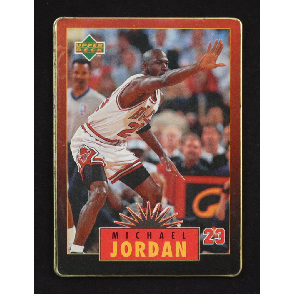 Michael Jordan 1996 Upper Deck Jordan Metal Red Black #4 at PristineAuction.com