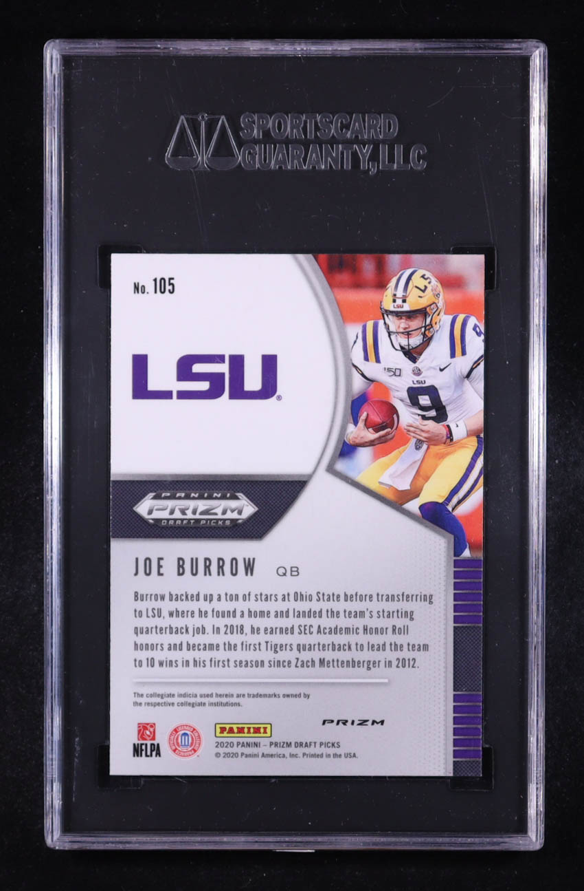 Joe Burrow 2020 Panini Prizm Draft Picks Prizms Blue #105 RC (SGC 10) at PristineAuction.com Joe Burrow 2020 Panini Prizm Draft Picks Prizms Blue #105 RC (SGC 10) at PristineAuction.com