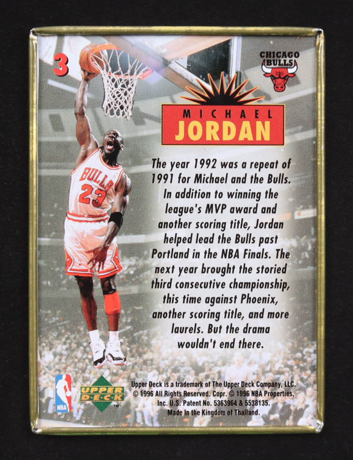 Michael Jordan 1996 Upper Deck Jordan Metal Red Black #3 at PristineAuction.com Michael Jordan 1996 Upper Deck Jordan Metal Red Black #3 at PristineAuction.com