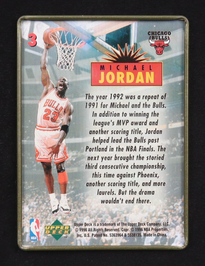 Michael Jordan 1996 Upper Deck Jordan Metal Red Black #3 at PristineAuction.com Michael Jordan 1996 Upper Deck Jordan Metal Red Black #3 at PristineAuction.com