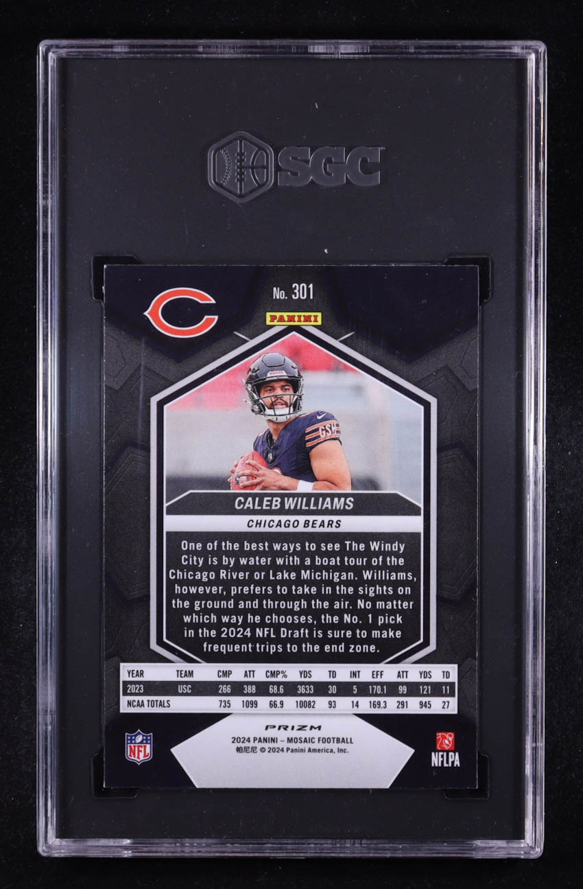 Caleb Williams 2024 Panini Mosaic Mosaic Green #301 RC (SGC 10) at PristineAuction.com Caleb Williams 2024 Panini Mosaic Mosaic Green #301 RC (SGC 10) at PristineAuction.com