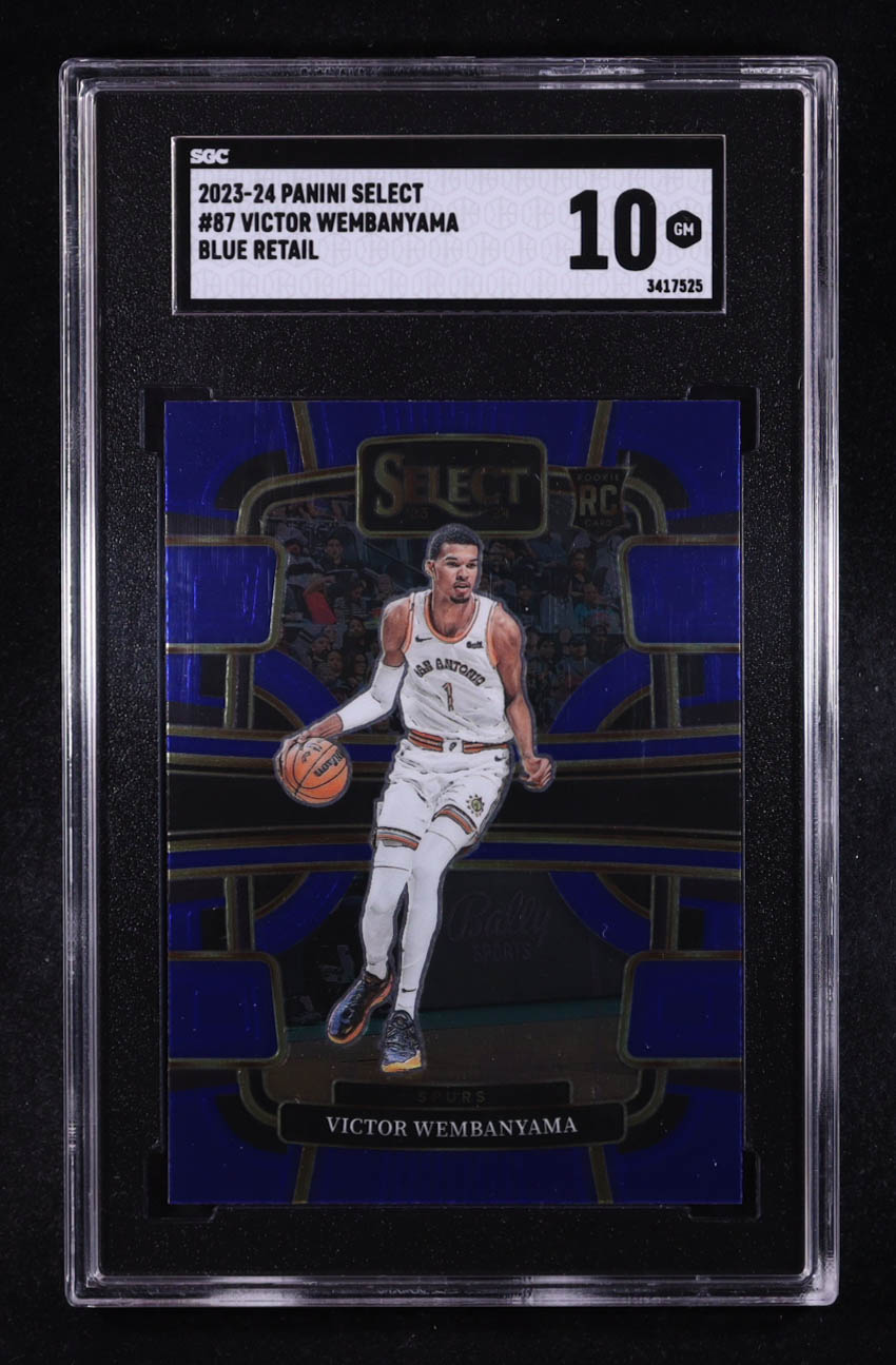 Victor Wembanyama 2023-24 Select Blue #87 RC (SGC 10) at PristineAuction.com Victor Wembanyama 2023-24 Select Blue #87 RC (SGC 10) at PristineAuction.com