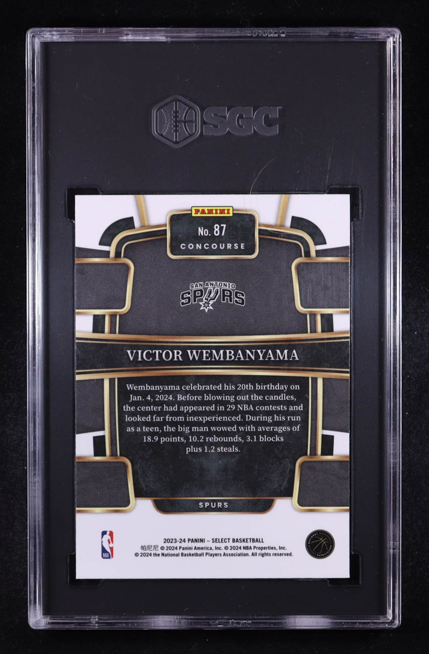 Victor Wembanyama 2023-24 Select Blue #87 RC (SGC 10) at PristineAuction.com Victor Wembanyama 2023-24 Select Blue #87 RC (SGC 10) at PristineAuction.com