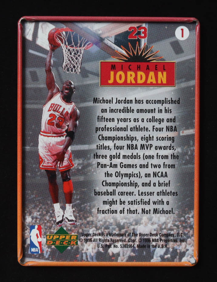Michael Jordan 1996 Upper Deck Jordan Metal Red Orange #1 at PristineAuction.com Michael Jordan 1996 Upper Deck Jordan Metal Red Orange #1 at PristineAuction.com