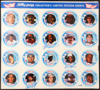 Andre Dawson, Tim Raines & Ozzie Virgil Signed 1988 Jiffy Pop Complete Uncut Sheet of (20) Discs (JSA) at PristineAuction.com