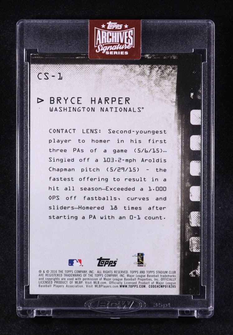 Bryce Harper 2023 Topps Archives Signature Series / '16 Stadium Club Contact Sheet #CS1 #1/1 at PristineAuction.com Bryce Harper 2023 Topps Archives Signature Series / '16 Stadium Club Contact Sheet #CS1 #1/1 at PristineAuction.com