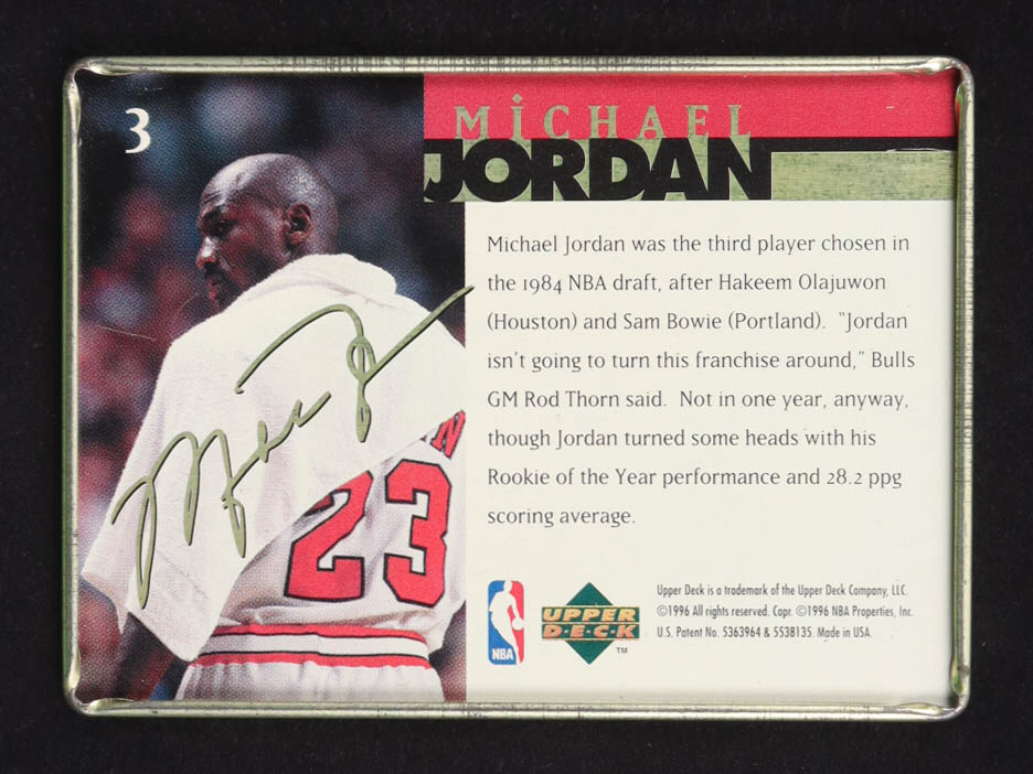 Michael Jordan 1996 Upper Deck Jordan Metal Red #3 at PristineAuction.com Michael Jordan 1996 Upper Deck Jordan Metal Red #3 at PristineAuction.com