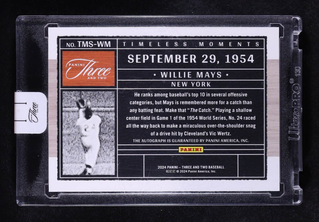Willie Mays 2024 Panini Three and Two Timeless Moments Signatures #7 #02/32 at PristineAuction.com Willie Mays 2024 Panini Three and Two Timeless Moments Signatures #7 #02/32 at PristineAuction.com