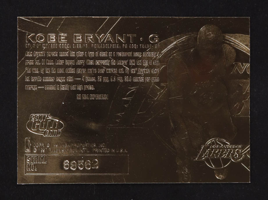 Kobe Bryant 1996-97 Fleer Purple Signature 23Kt Gold RC at PristineAuction.com Kobe Bryant 1996-97 Fleer Purple Signature 23Kt Gold RC at PristineAuction.com