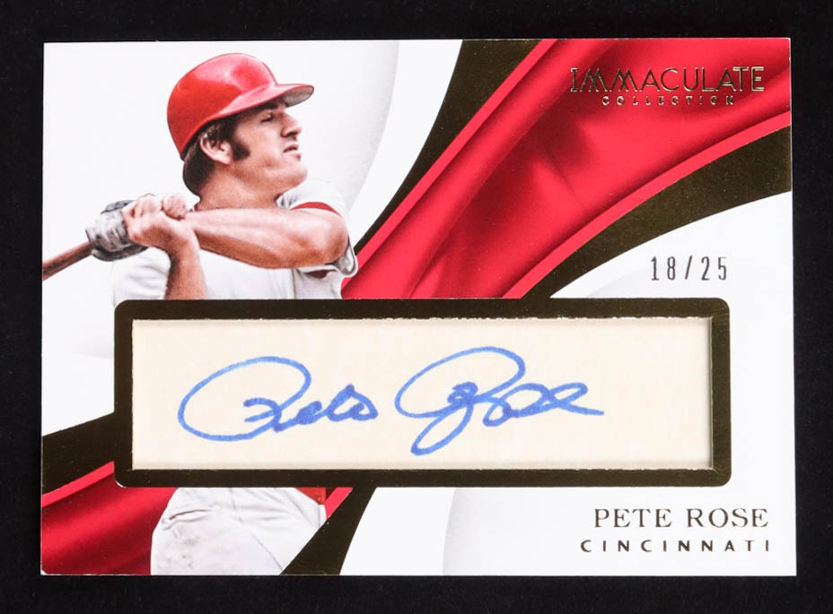 Pete Rose 2017 Immaculate Collection Immaculate Parchment Signatures #2 #18/25 at PristineAuction.com Pete Rose 2017 Immaculate Collection Immaculate Parchment Signatures #2 #18/25 at PristineAuction.com