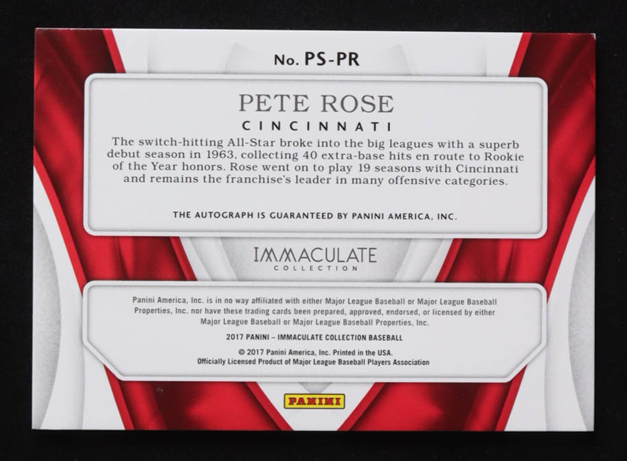 Pete Rose 2017 Immaculate Collection Immaculate Parchment Signatures #2 #18/25 at PristineAuction.com Pete Rose 2017 Immaculate Collection Immaculate Parchment Signatures #2 #18/25 at PristineAuction.com