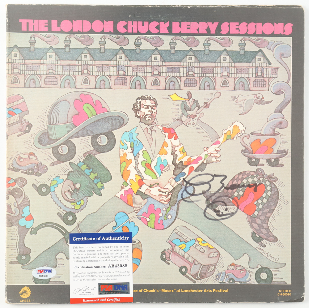 Chuck Berry Signed "The London Chuck Berry Sessions" 12x12 Album Sleeve (PSA) at PristineAuction.com Chuck Berry Signed "The London Chuck Berry Sessions" 12x12 Album Sleeve (PSA) at PristineAuction.com